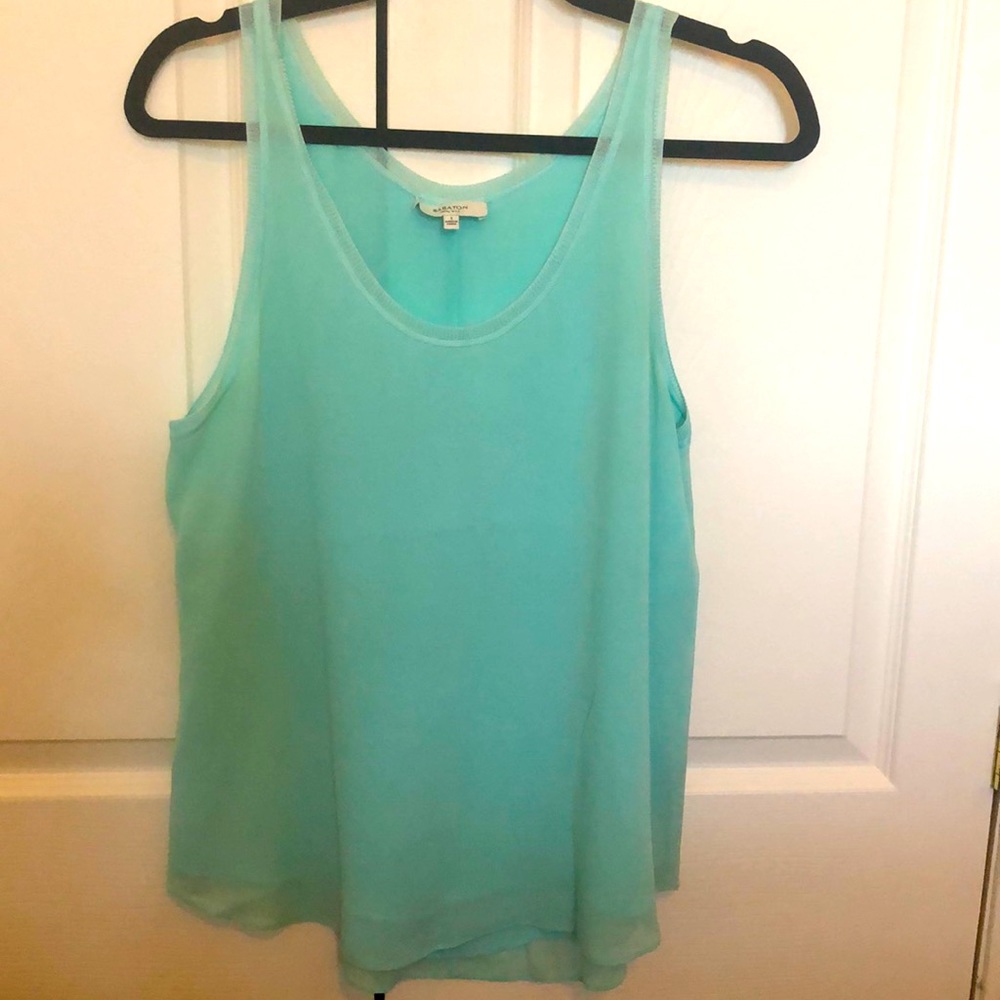 Beautiful 100% silk turquoise Babaton tank.